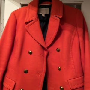 Orange Banana Republic pea coat